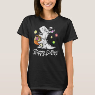 Camiseta Faca de Ovos Coelho T Rex Dia do Felz pascoa Dinos