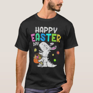 Camiseta Faca de Ovos Coelho T Rex Dia do Felz pascoa Dinos