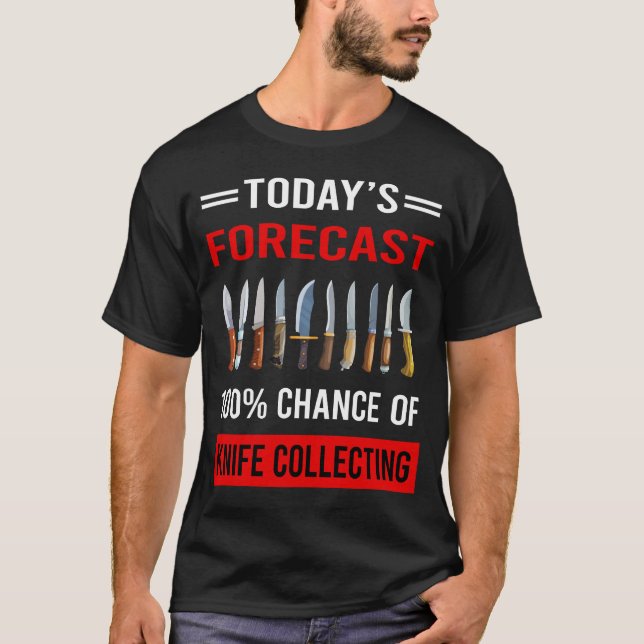 Camiseta Faca de Previsão de Hoje Coleta de Faces (Frente)