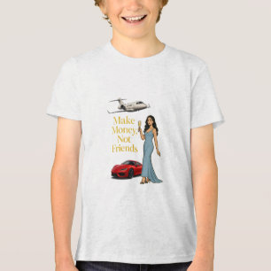 Camiseta Faça Dinheiro Não Amigos Design Glam Jetset