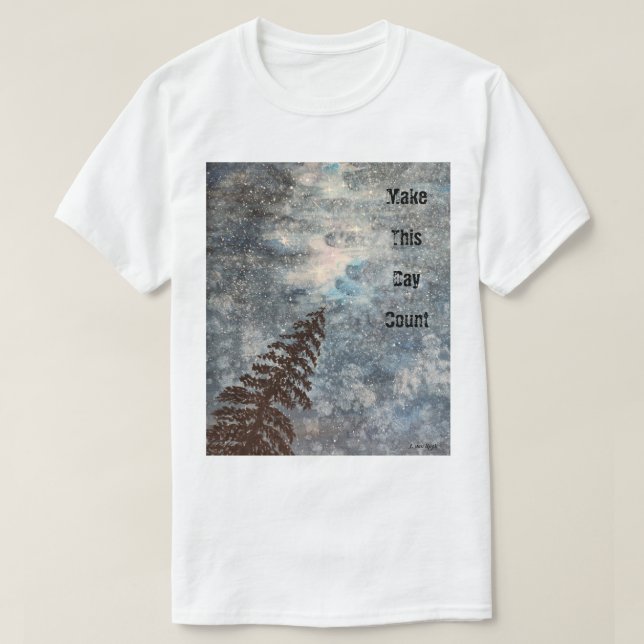 Camiseta Faça Este Dia Contar Estrelas Lone Tree Natureza Á (Frente do Design)