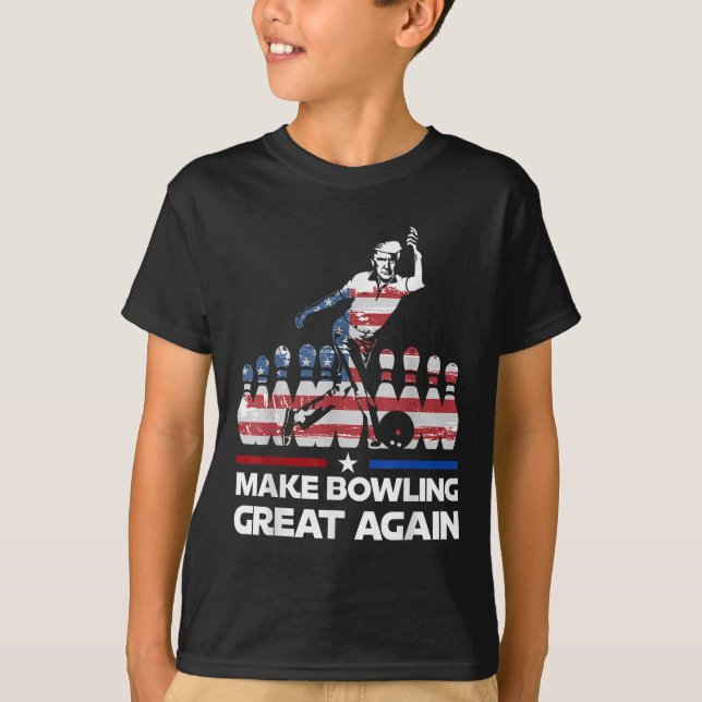 Camiseta Faça Excelente De Boliche Novamente Engraçada Band (Frente)