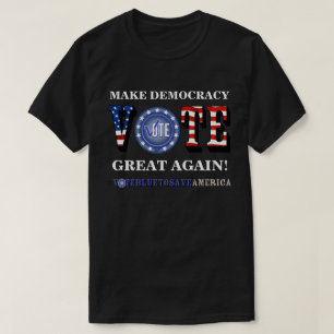 CAMISETA FAÇA EXCELENTE DE DEMOCRACIA DE NOVO! VOTO BLUE T-