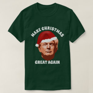 CAMISETA FAÇA EXCELENTE DE NATAL DE NOVO, TRUMP SANTA HAT