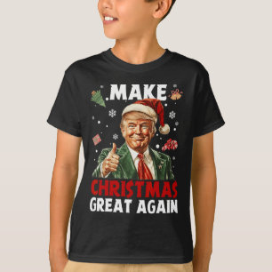 Camiseta Faça Excelente De Natal Novamente Papais noeis Eng