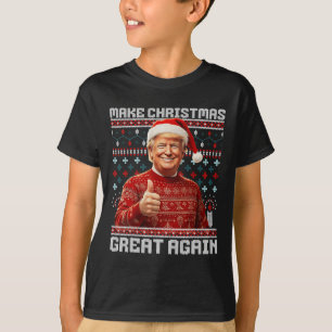 Camiseta Faça Excelente De Natal Novamente Papais noeis Eng