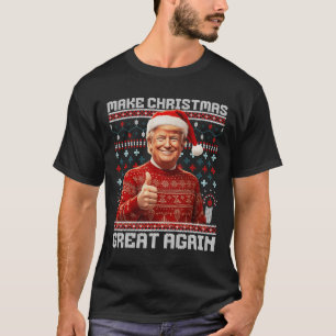Camiseta Faça Excelente De Natal Novamente Papais noeis Eng