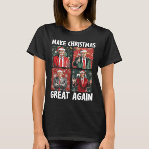 Camiseta Faça Excelente De Natal Novamente Papais noeis Eng
