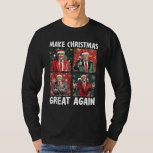 Camiseta Faça Excelente De Natal Novamente Papais noeis Eng