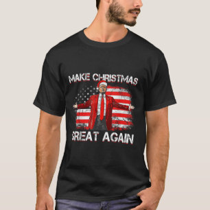 Camiseta Faça Excelente De Natal Novamente Papais noeis Eng