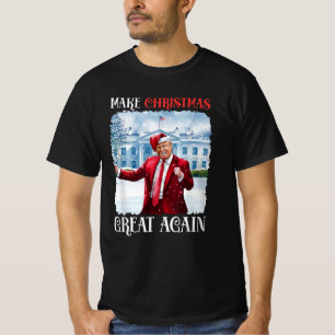 Camiseta Faça Excelente De Natal Novamente Papais noeis Eng