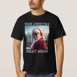 Camiseta Faça Excelente De Natal Novamente Papais noeis Eng