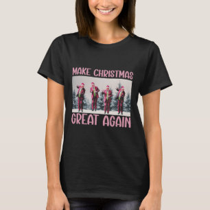 Camiseta Faça Excelente De Natal Novamente Papais noeis Eng