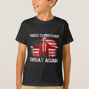 Camiseta Faça Excelente De Natal Novamente Papais noeis Eng