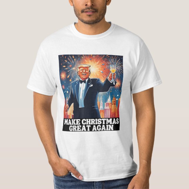Camiseta Faça Excelente De Natal Novamente Xmas Engraçado T (Frente)