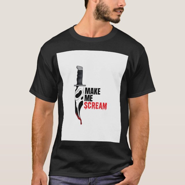 Camiseta Faça-me Gritar - Faca Ghostface (Frente)