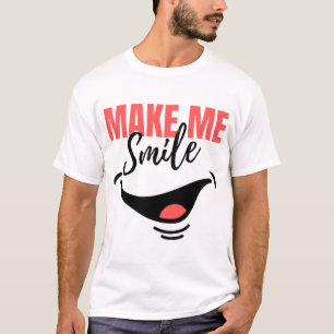 Camiseta FAÇA-ME SORRIR Gráfico de Desenho Animado Brilhant