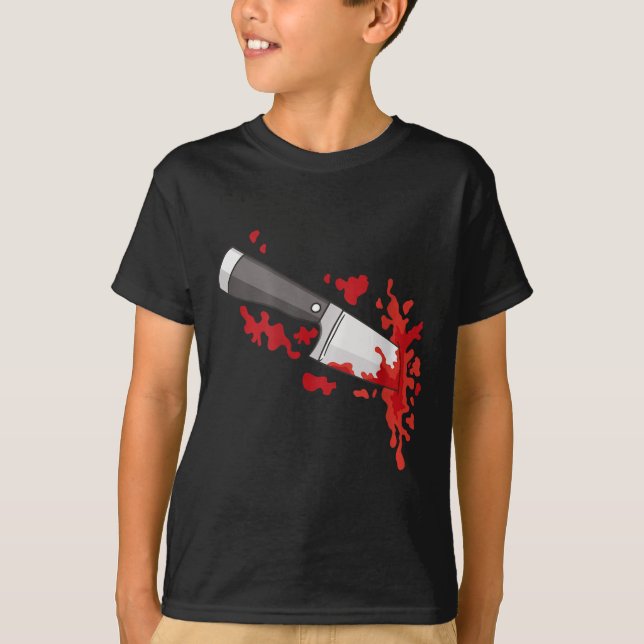 Camiseta Faca No Assassinato De Ck Halloween Faca Figurume  (Frente)