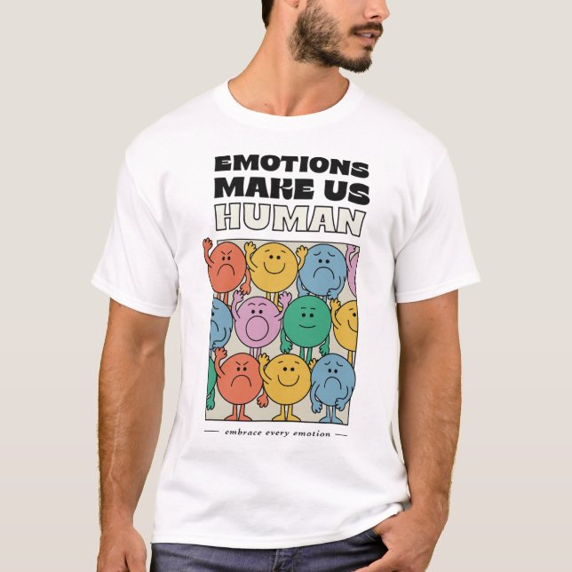 Camiseta Faça-nos uma citação positiva da saúde mental retr (Frente)