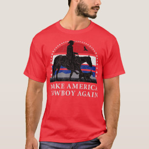 CAMISETA FAÇA O COWBOY AMERICANO NOVAMENTE, DESIGN DE CAVAL