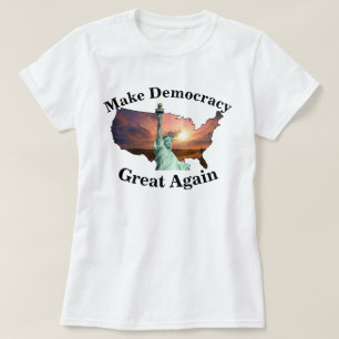Camiseta Faça O Excelente Da Democracia Voltar A Registrar