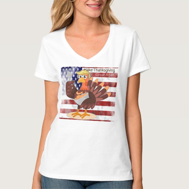 Camiseta Faça o Excelente de Ação de Graças novamente (Frente)