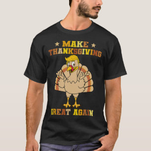 Camiseta Faça o Excelente de Ação de Graças novamente Trump