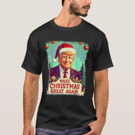 Camiseta Faça o Natal Grande Novamente Funny Santa Trump 20