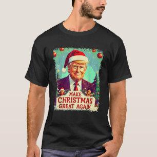 Camiseta Faça o Natal Grande Novamente Funny Santa Trump 20