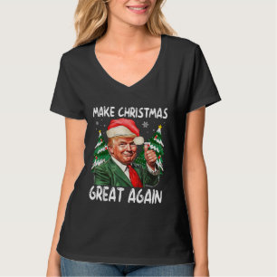 Camiseta Faça o Natal Grande Novamente Funny Santa Trump 20