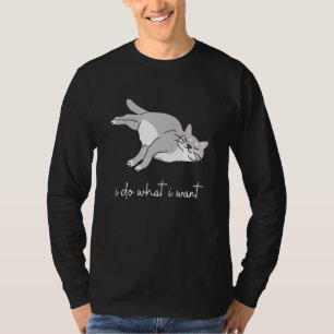 Camiseta Faça o que eu quero com a taça vermelha de gato pr