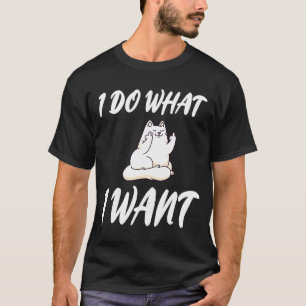 Camiseta Faça o que eu quero com a taça vermelha de gato pr