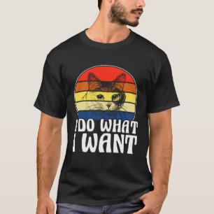 Camiseta Faça O Que Eu Quero Gato Antigo Copo Vermelho Cami