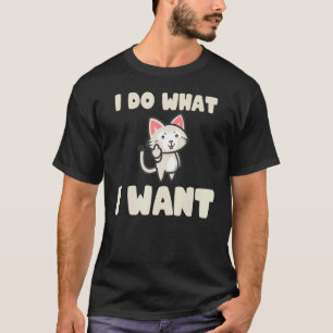 Camiseta Faça O Que Eu Quero Gato Preto Copo Vermelho Gráfi