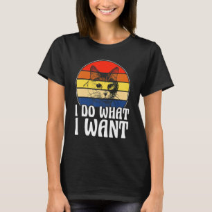 Camiseta faça o que eu quero gato preto vintage xícara verm