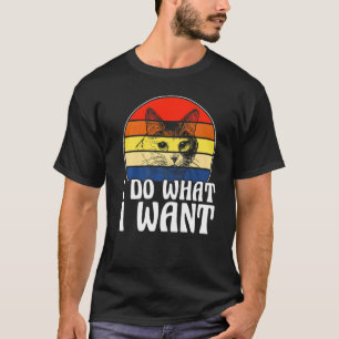 Camiseta Faça O Que Eu Quero Gato Vintage Xícara Vermelha C