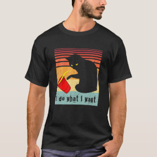 Camiseta Faça o que eu quero... Vintage Black Cat Red Cup