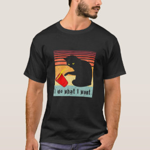 Camiseta Faça o que eu quero, Vintage Black Cat Red Cup En