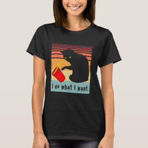 Camiseta Faça o que eu quero, Vintage Black Cat Red Cup Eng