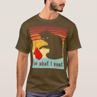Camiseta Faça o que eu quero, Vintage Black Cat Red Cup Eng