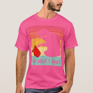 Camiseta Faça o que eu quero, Vintage Black Cat Red Cup Eng