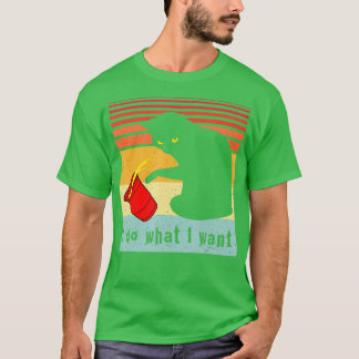 Camiseta Faça o que eu quero, Vintage Black Cat Red Cup Eng