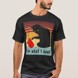 Camiseta Faça o que eu quero, Vintage Black Cat Red Cup Eng