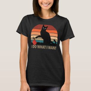 Camiseta Faça o que eu quero, vintage Black Cat Red Cup Meu