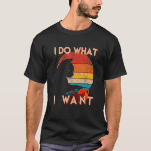Camiseta Faça o que eu quero, vintage Black Cat Red Cup My