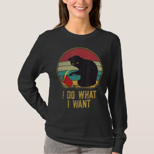Camiseta Faça o que eu quero, vintage Black Cat Red Cup My
