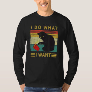 Camiseta Faça O Que Eu Quero Vintage Gato Preto Xícara Verm