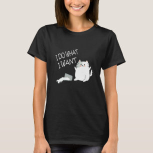 Camiseta Faça O Que Eu Quero Vintage Gato Preto Xícara Verm