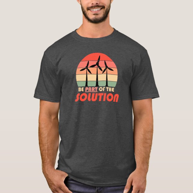 Camiseta Faça parte da solução - Tee das Mudanças Climática (Frente)