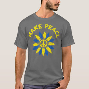 Camiseta Faça Paz Girassol A Bandeira Ucraniana Para Ukra